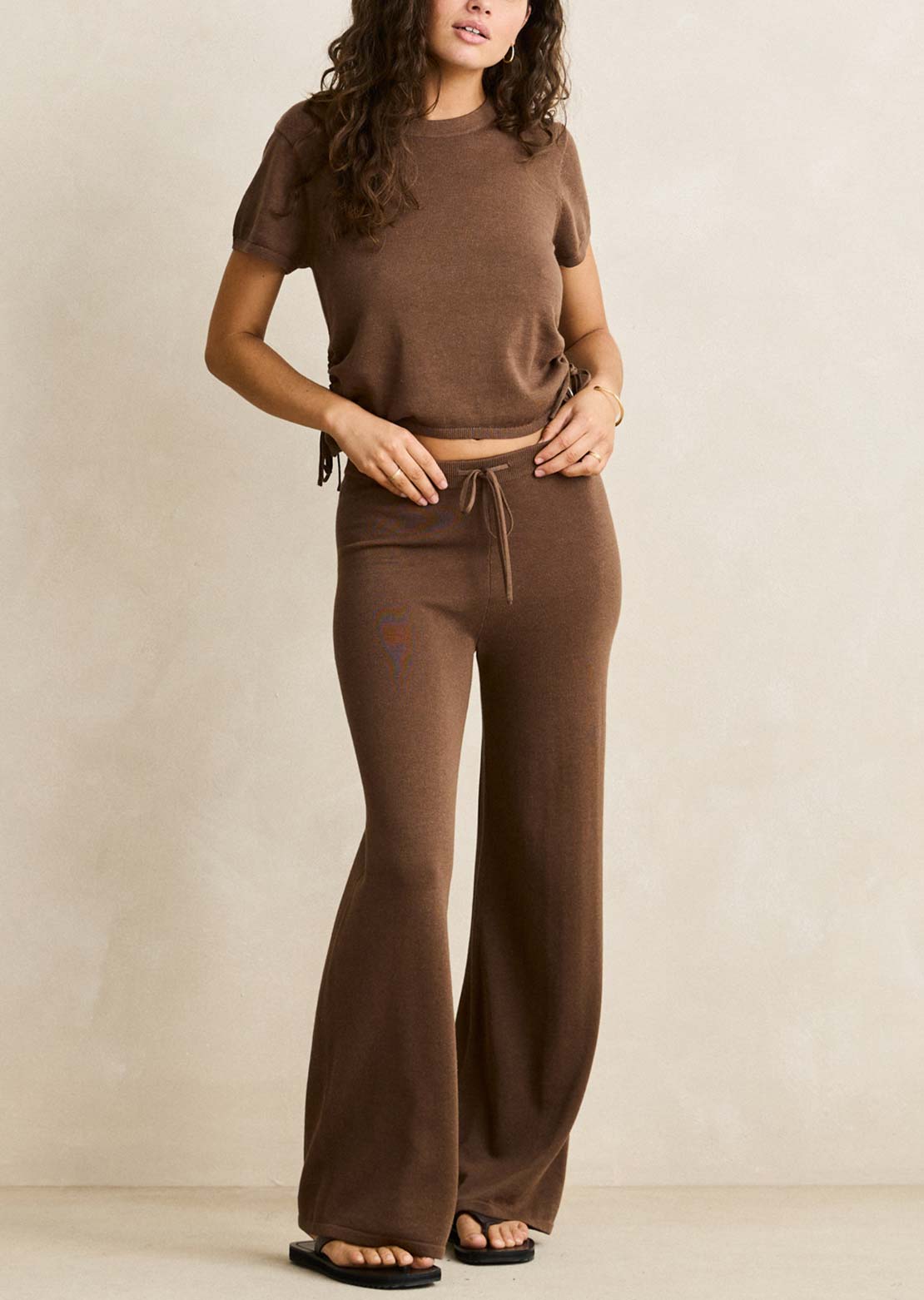 Rhythm Women's Vali Knit Pants Chocolate