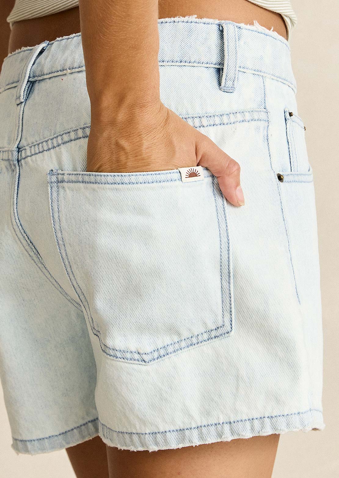Rhythm Women's Wanderer Denim Shorts Light Wash