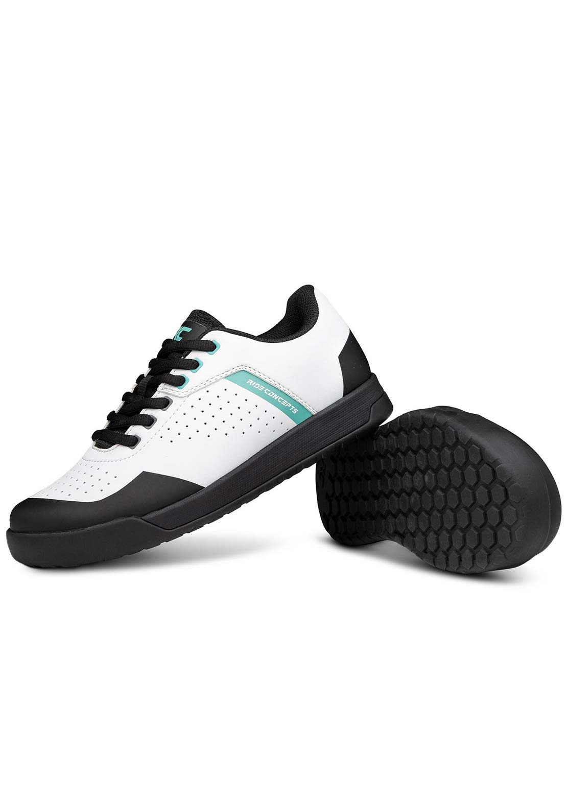 Ride Concepts Women's Hellion Elite Flat Shoes White/Aqua