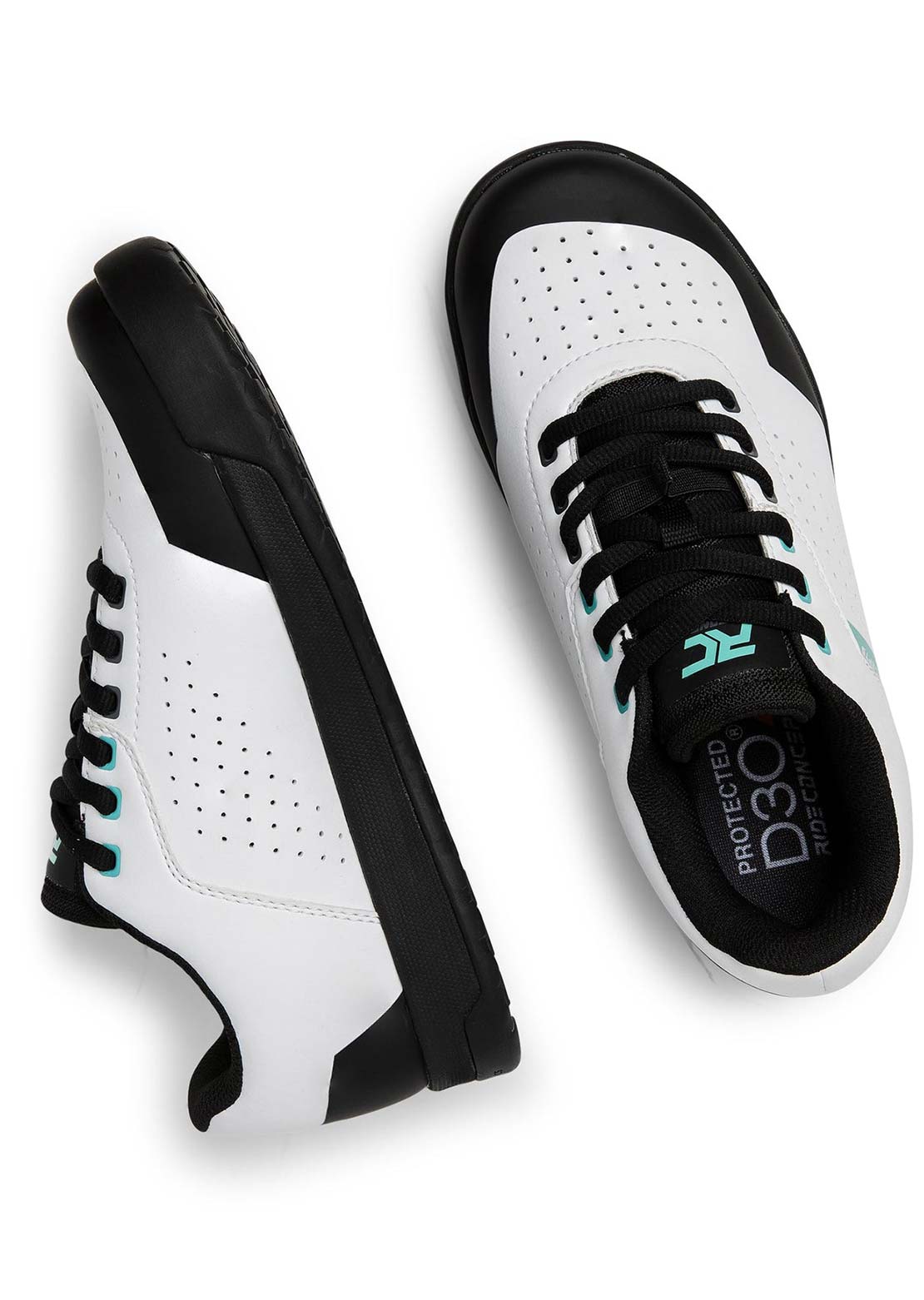 Ride Concepts Women's Hellion Elite Flat Shoes White/Aqua