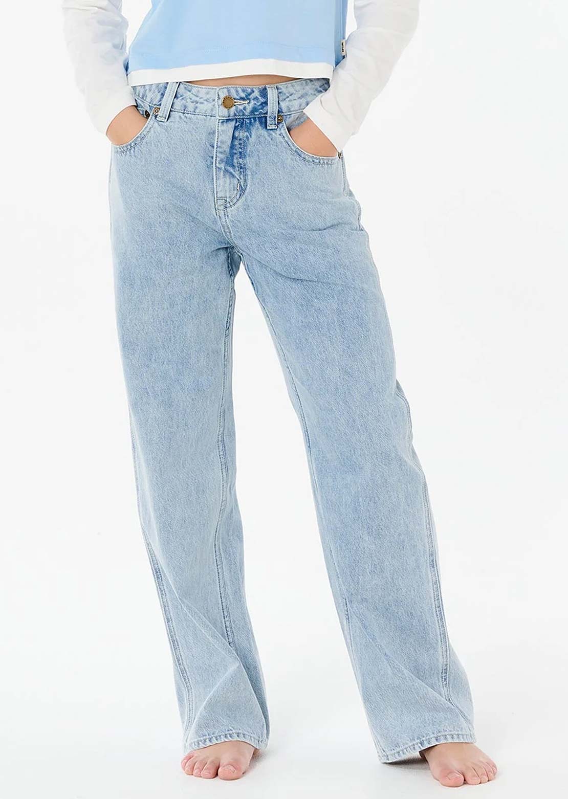 Rip Curl Junior Aggie Relaxed Jeans Vintage Blue