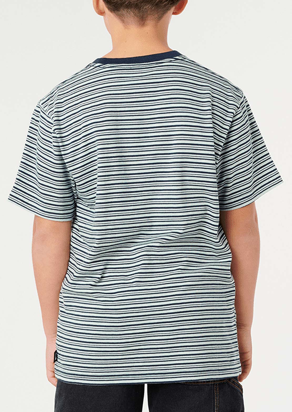 Rip Curl Junior AOTS Schuyler Stripe T-Shirt Dark Navy