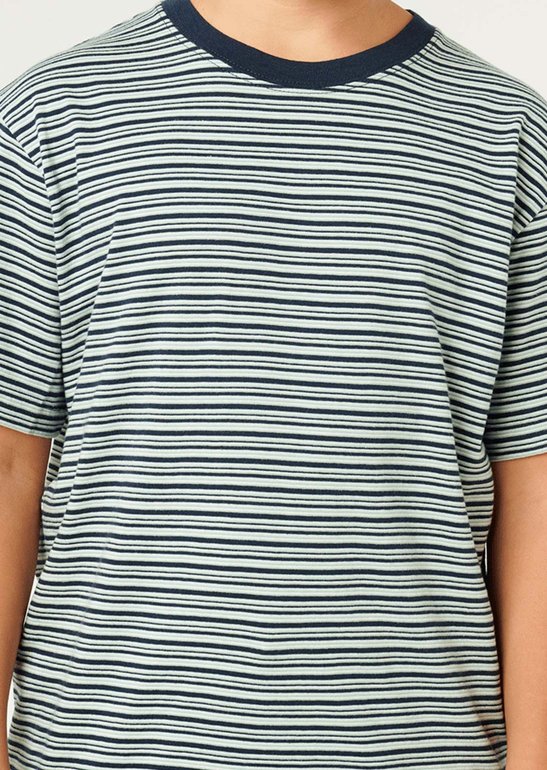 Rip Curl Junior AOTS Schuyler Stripe T-Shirt Dark Navy
