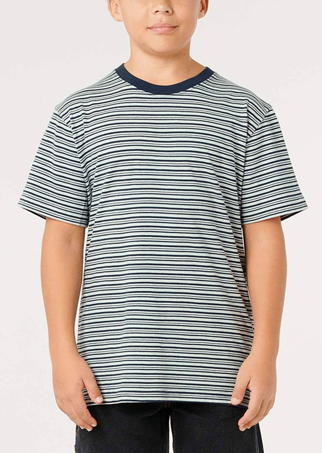 Rip Curl Junior AOTS Schuyler Stripe T-Shirt Dark Navy