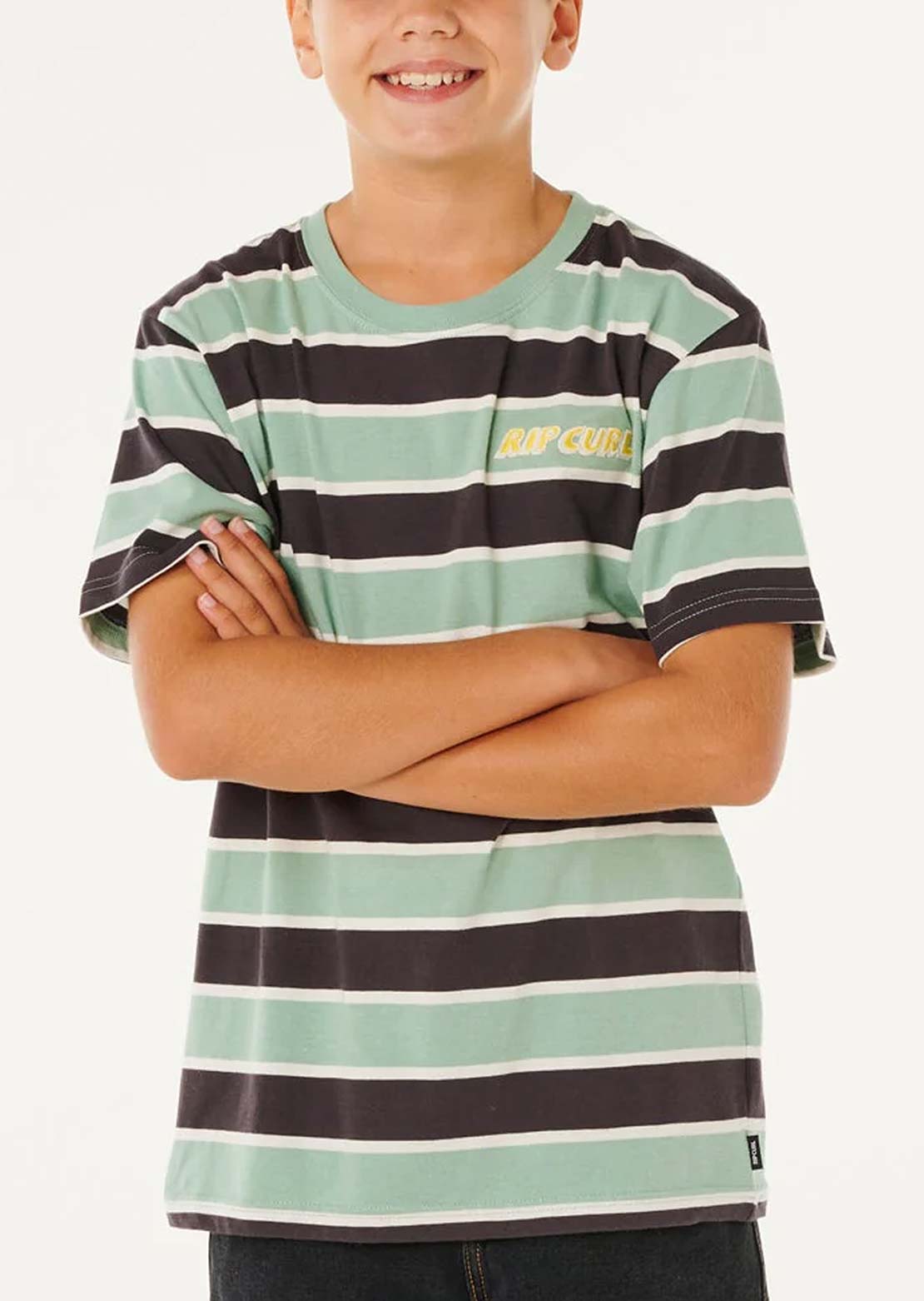 Rip Curl Junior Eternal Shred Stripe T-Shirt Aloe