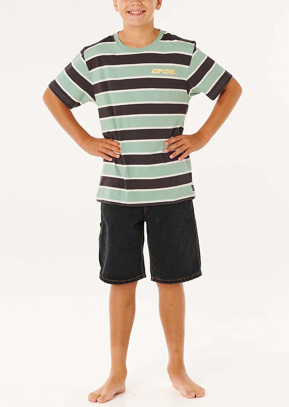 Rip Curl Junior Eternal Shred Stripe T-Shirt Aloe