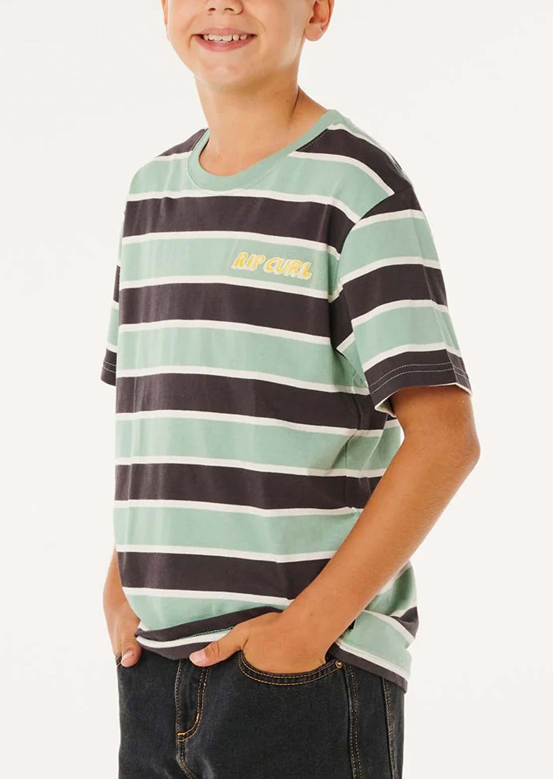 Rip Curl Junior Eternal Shred Stripe T-Shirt Aloe