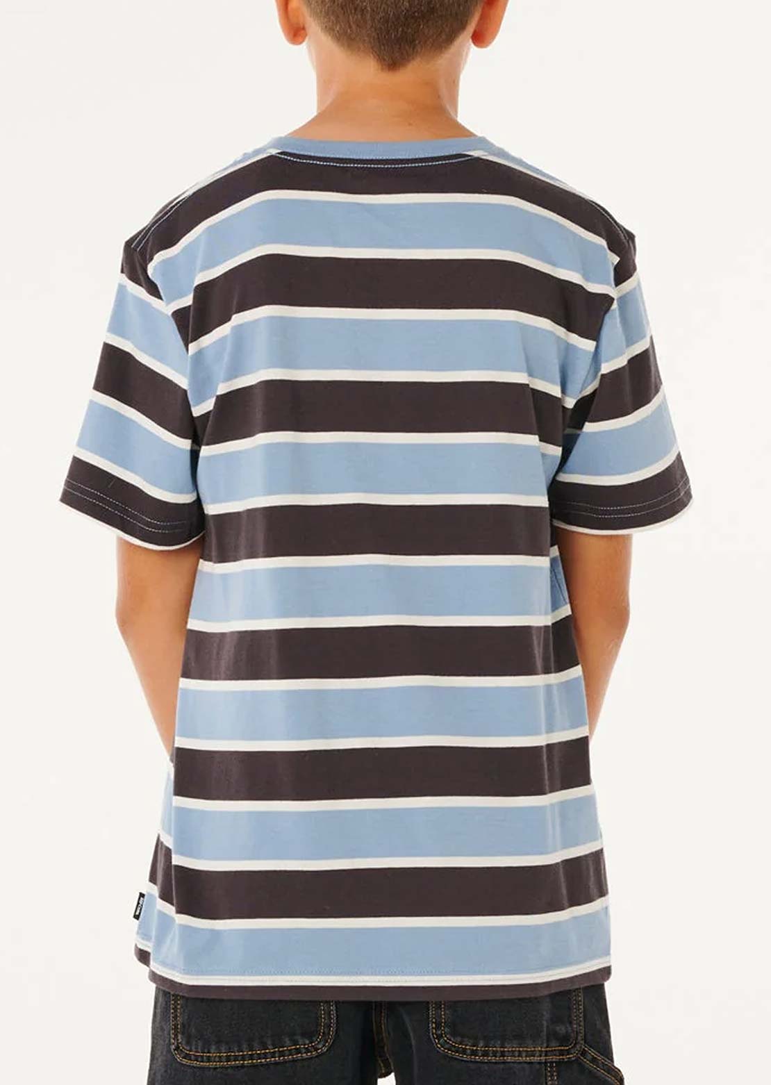 Rip Curl Junior Eternal Shred Stripe T-Shirt Faded Denim