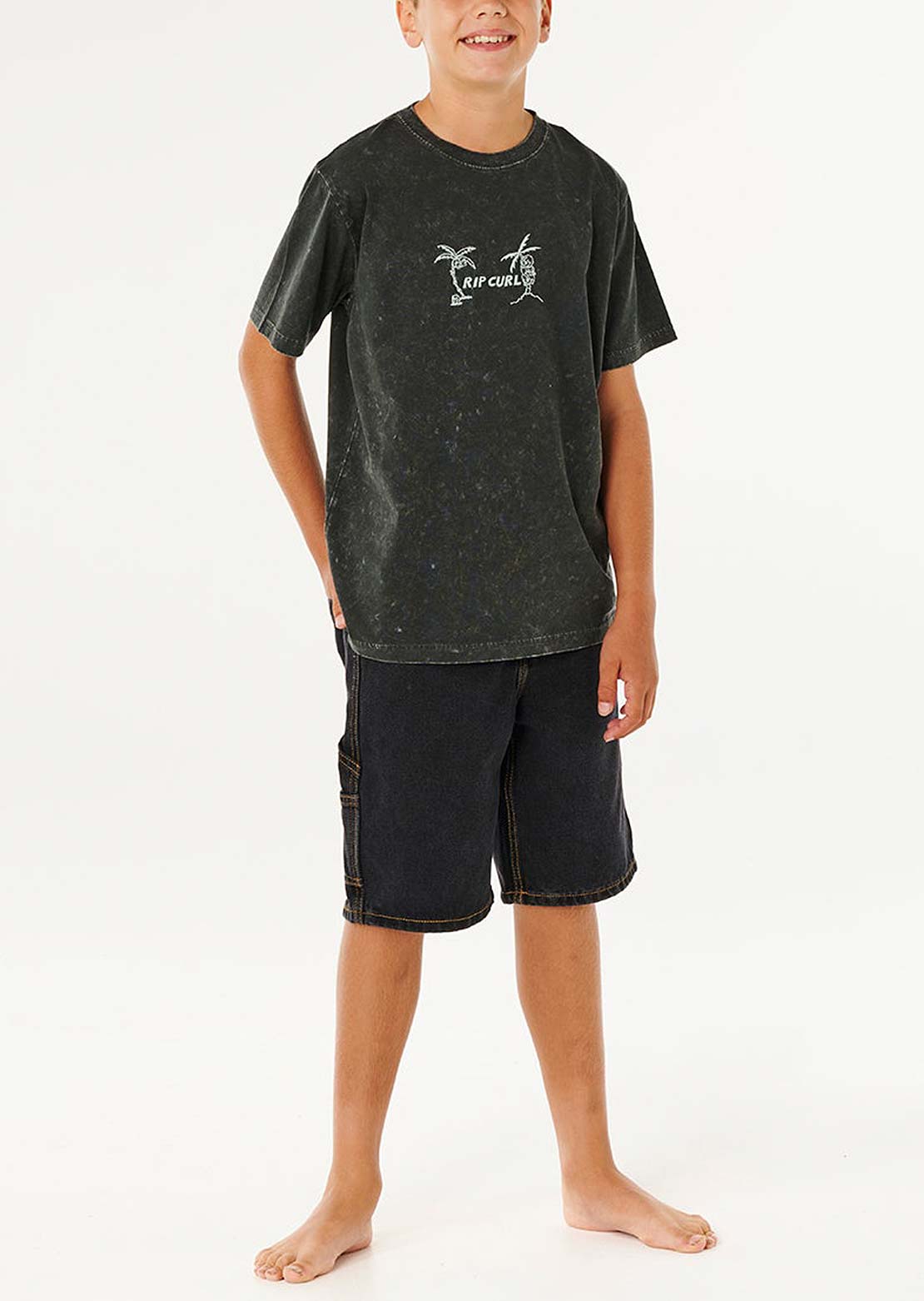 Rip Curl Junior Eternal Shred Wash T-Shirt Washed Black