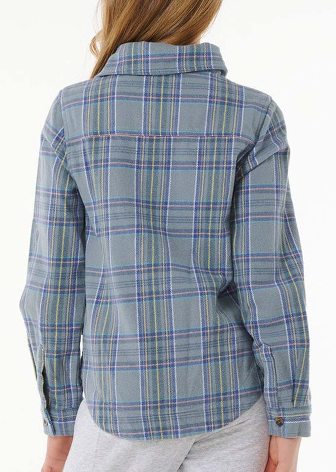 Rip Curl Junior High Tide Soft Flannel Jacket Mineral Blue