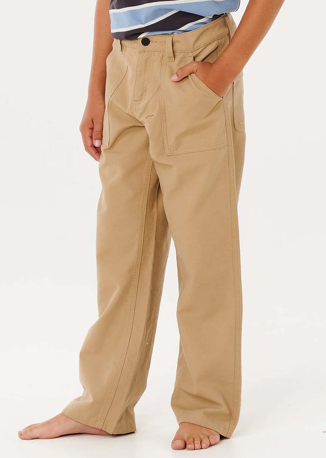 Rip Curl Junior Hyped Canvas Pants Khaki Sand