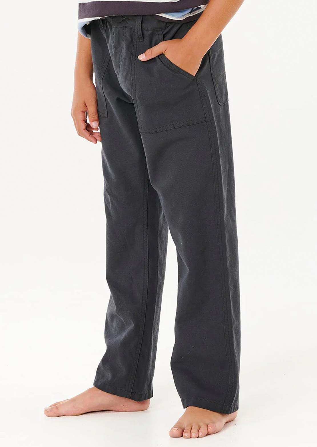 Rip Curl Junior Hyped Canvas Pants Washed Black