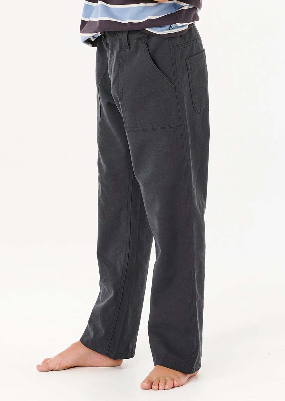 Rip Curl Junior Hyped Canvas Pants Washed Black