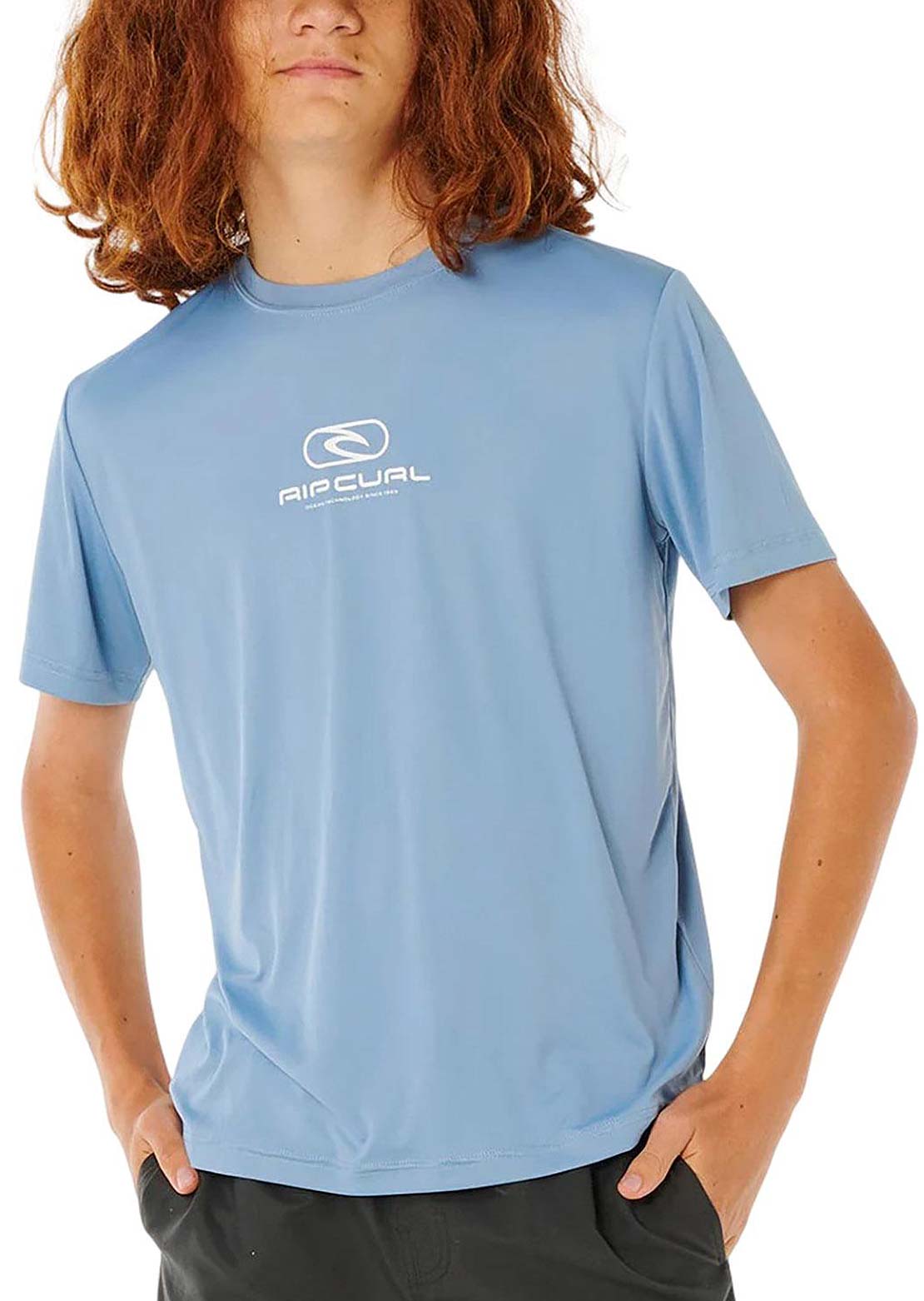 Rip Curl Junior Icons Surflite UPF Rashguard Faded Denim