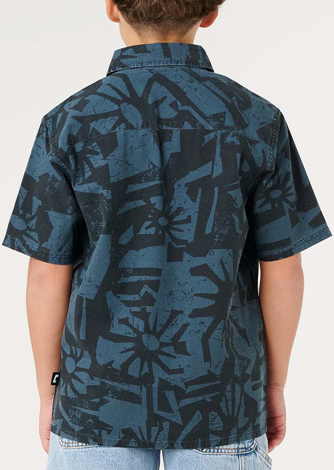 Rip Curl Junior Liquid Trips Mason Button Up Shirt Washed Black