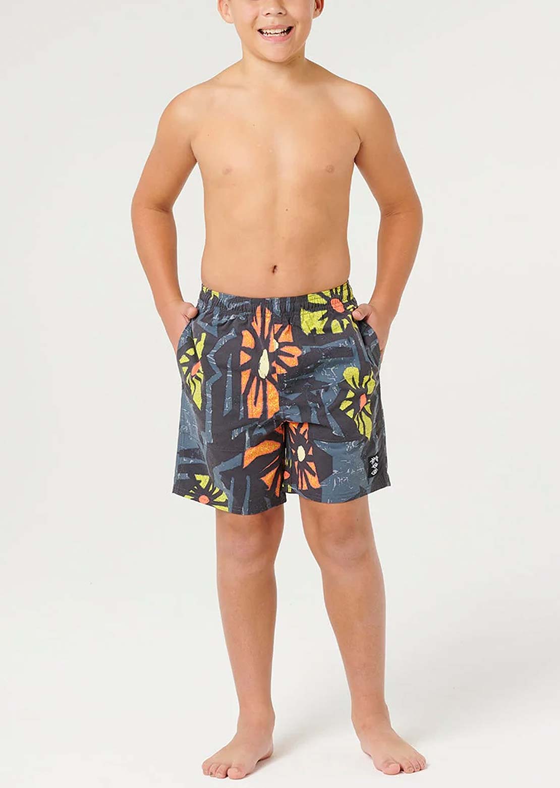 Rip Curl Junior Mason Liquid Trips Volley Shorts Pine Night
