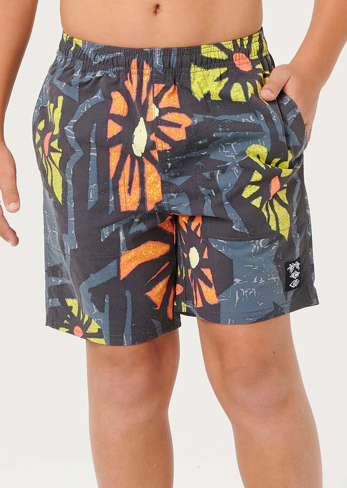 Rip Curl Junior Mason Liquid Trips Volley Shorts Pine Night