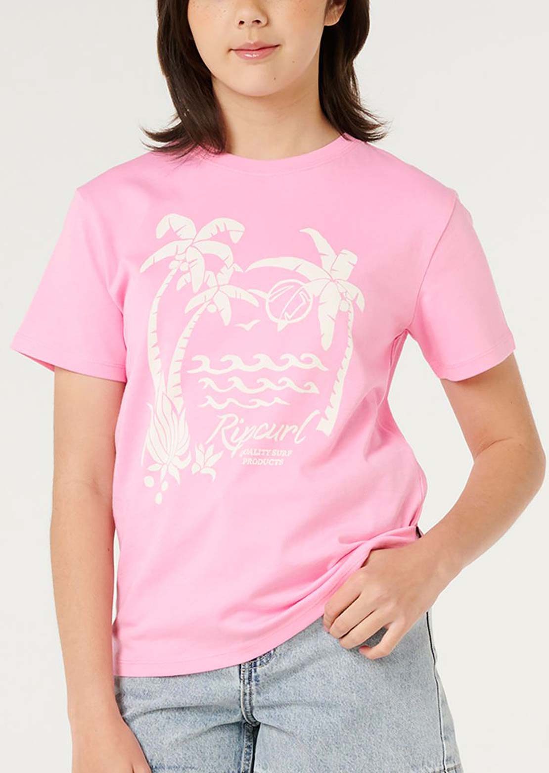 Rip Curl Junior Moon Standard T-Shirt Pink