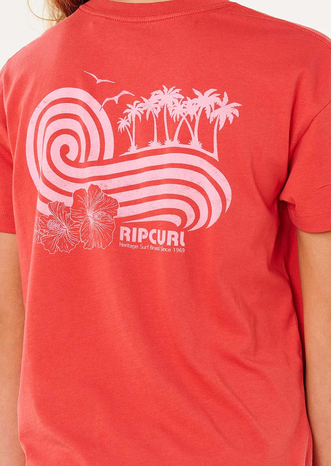 Rip Curl Junior Ocean Break Relaxed T-Shirt Deep Red