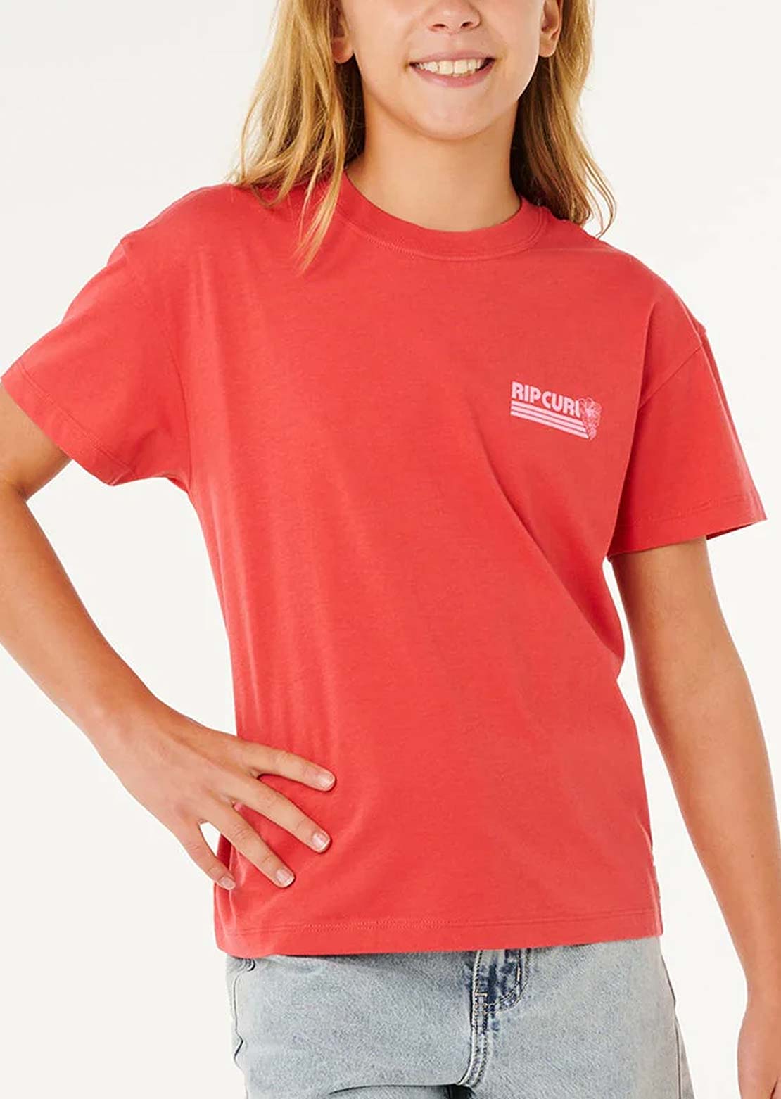 Rip Curl Junior Ocean Break Relaxed T-Shirt Deep Red