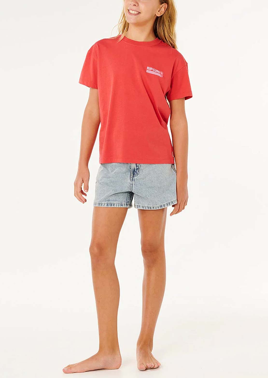 Rip Curl Junior Ocean Break Relaxed T-Shirt Deep Red