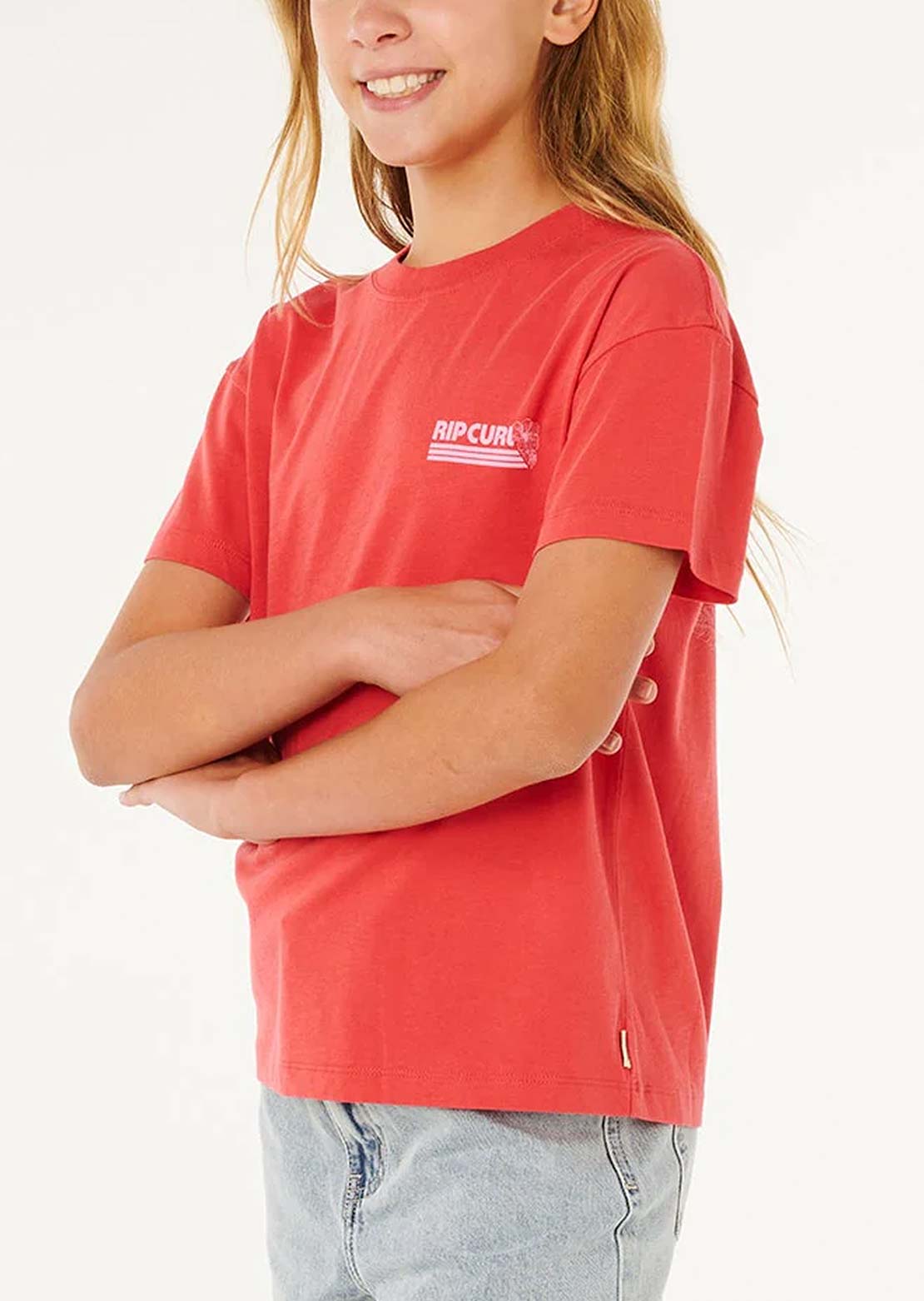 Rip Curl Junior Ocean Break Relaxed T-Shirt Deep Red