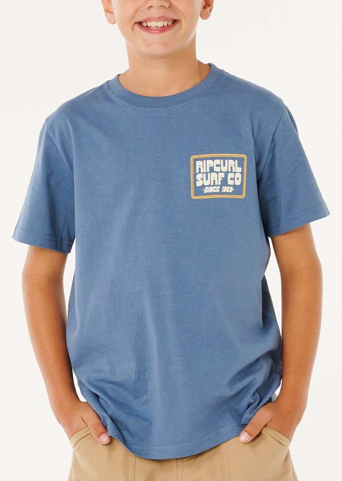 Rip Curl Junior Pacific Rinse Sunrise T-Shirt Bluefin