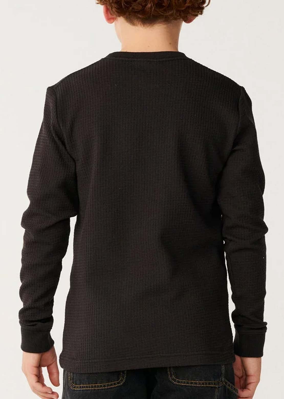 Rip Curl Junior Premium Surf Waffle Longsleeve Washed Black
