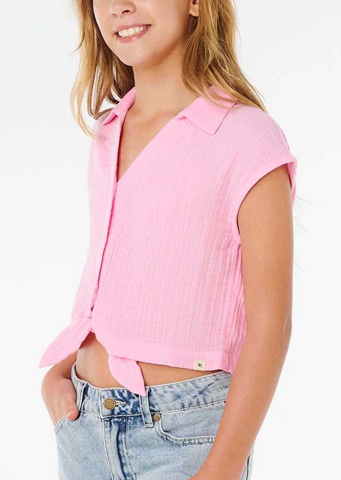 Rip Curl Junior Premium Surf Woven Top Bright Pink