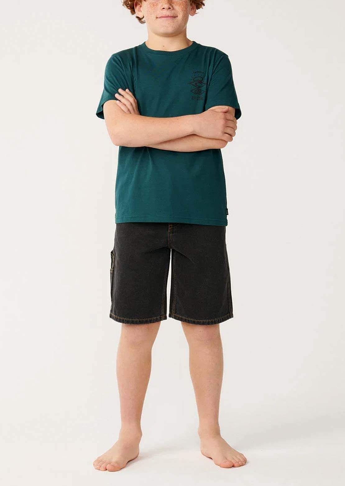 Rip Curl Junior Search Icon T-Shirt Blue Green