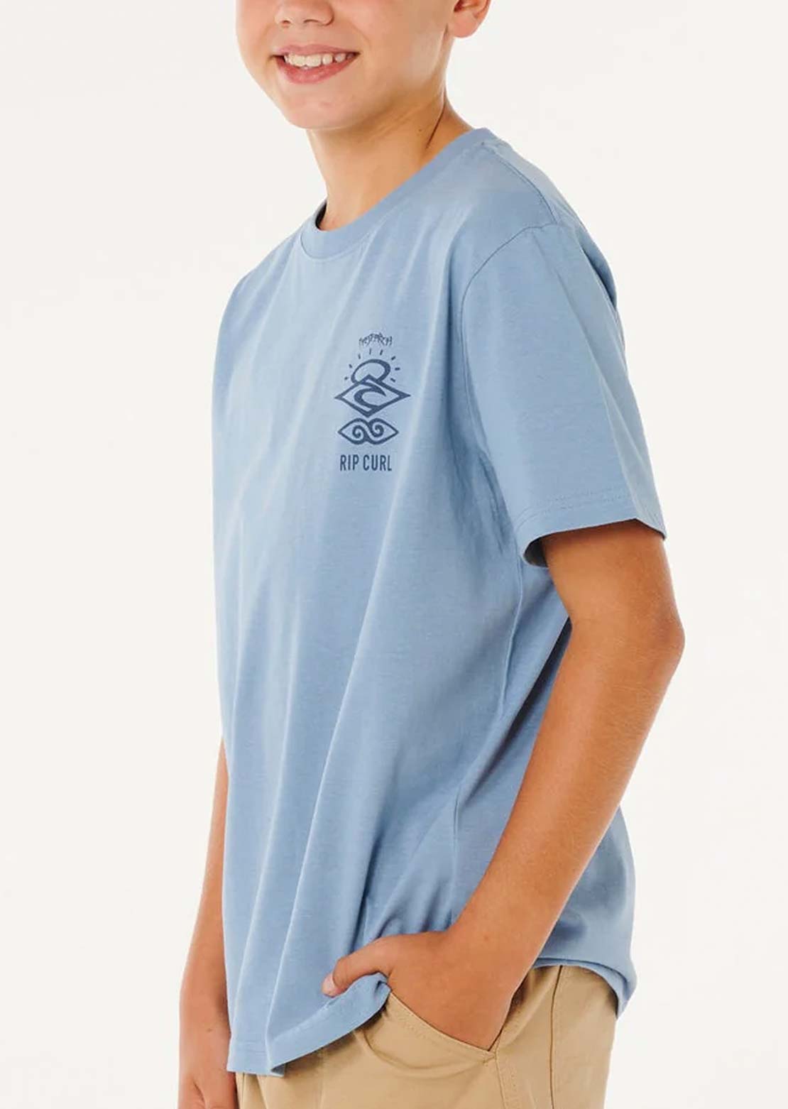 Rip Curl Junior Search Icon T-Shirt Faded Denim