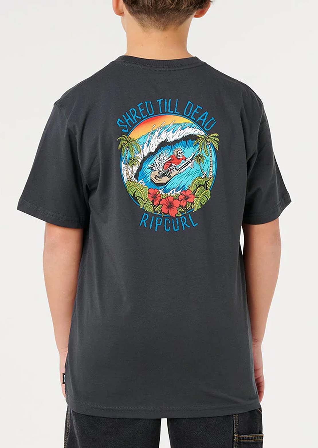 Rip Curl Junior Shred Til Dead T-Shirt Washed Black