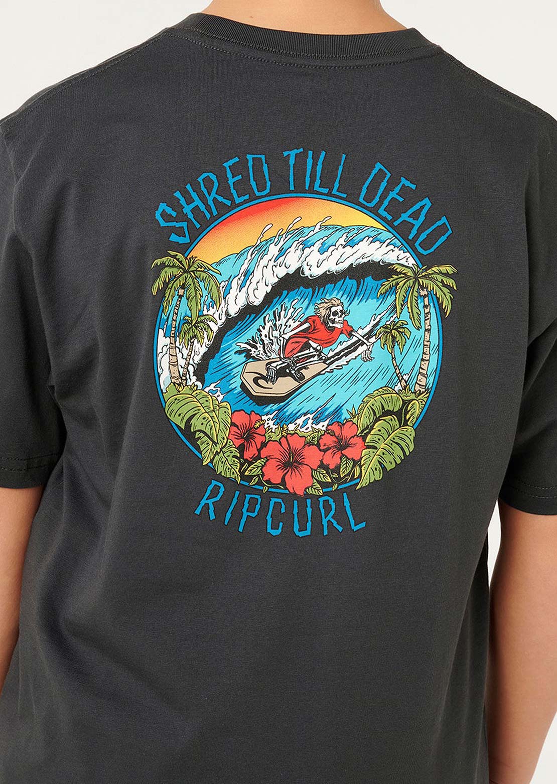 Rip Curl Junior Shred Til Dead T-Shirt Washed Black