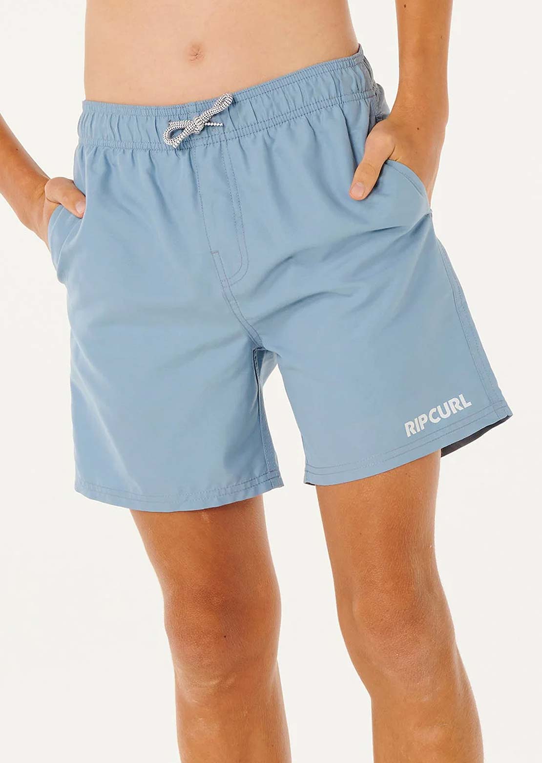 Rip Curl Junior Streamline Offset Volley Shorts Faded Denim