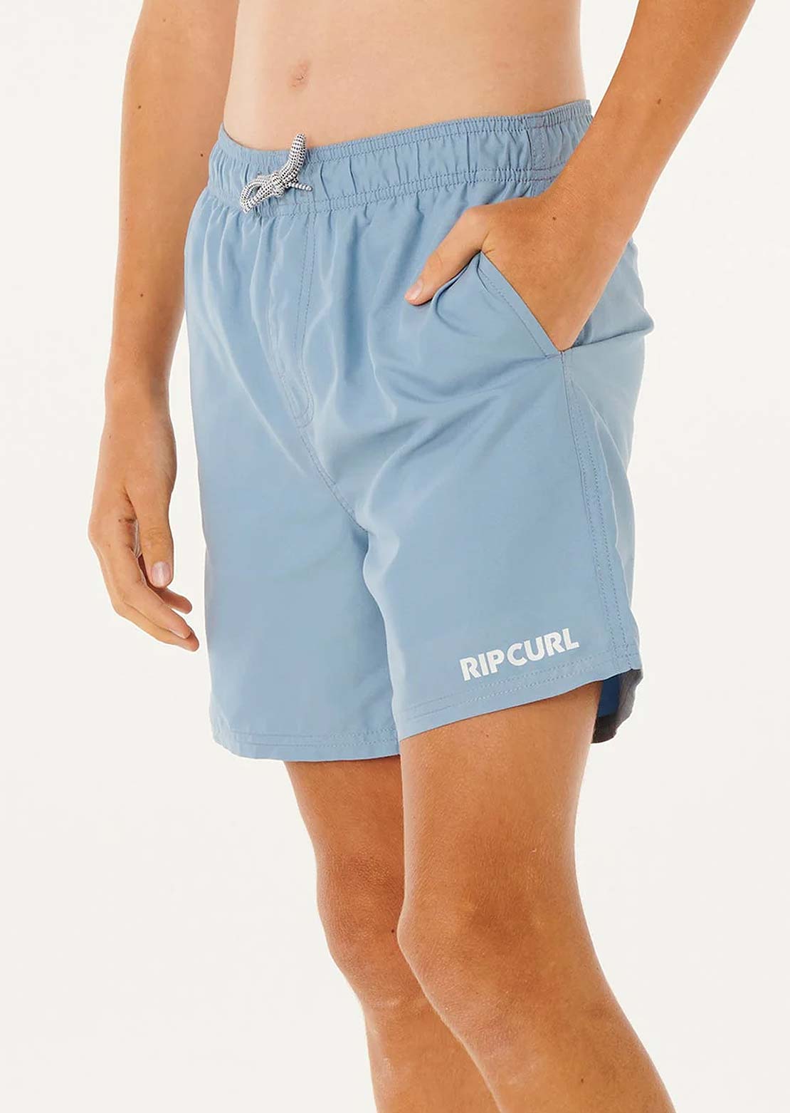 Rip Curl Junior Streamline Offset Volley Shorts Faded Denim