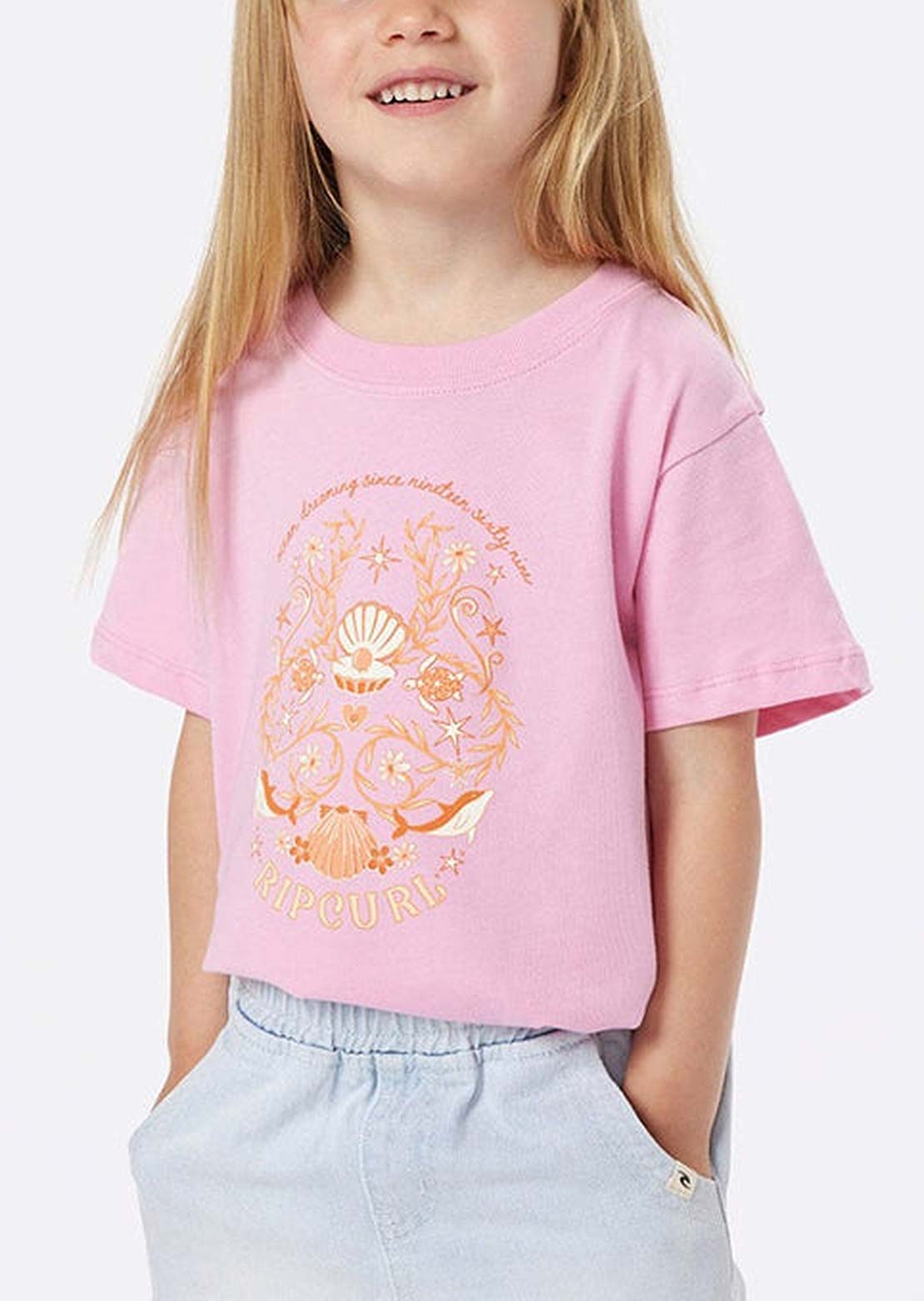 Rip Curl Junior Sunkissed Dreams Art T-shirt Bright Pink