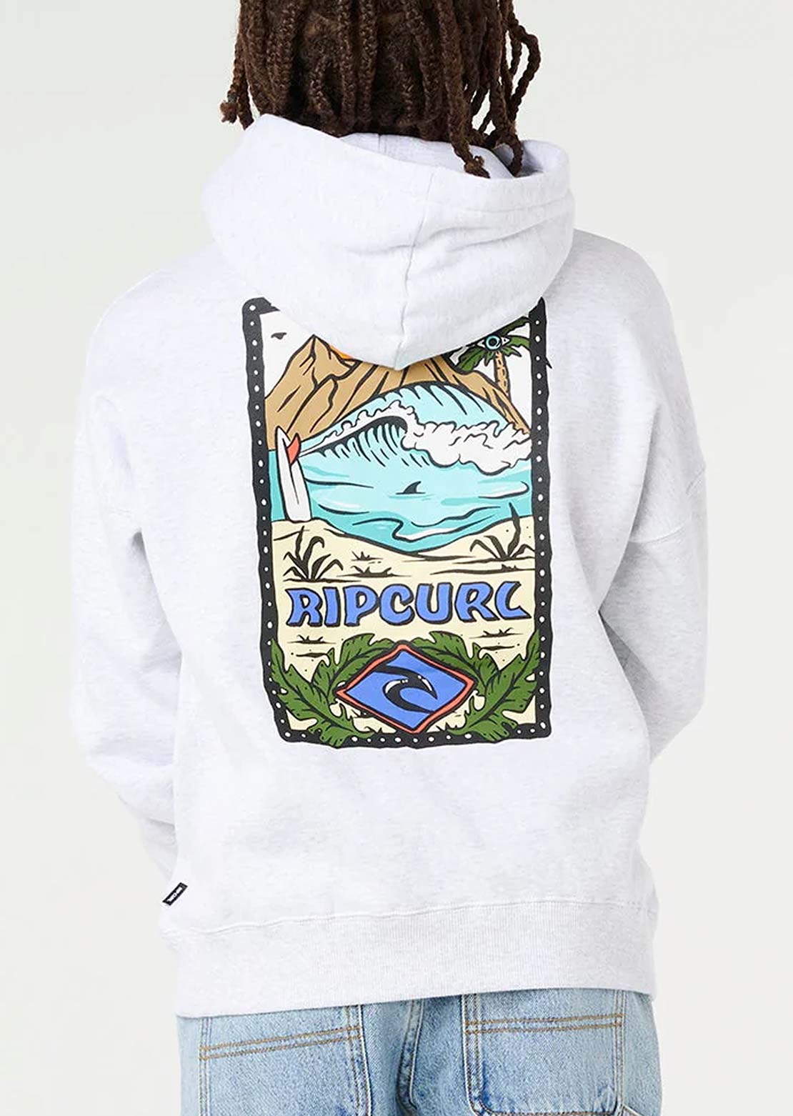 Rip Curl Junior Sunset Sesh Art Hood Light Grey Heather