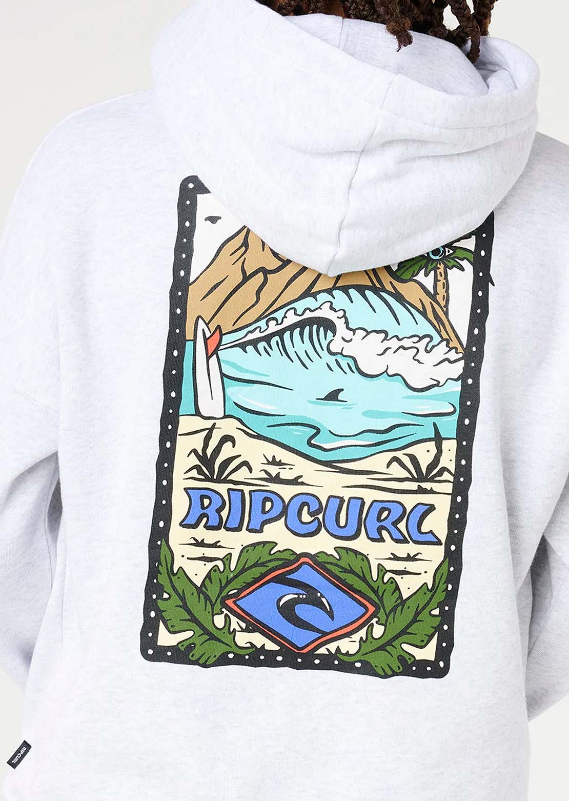 Rip Curl Junior Sunset Sesh Art Hood Light Grey Heather