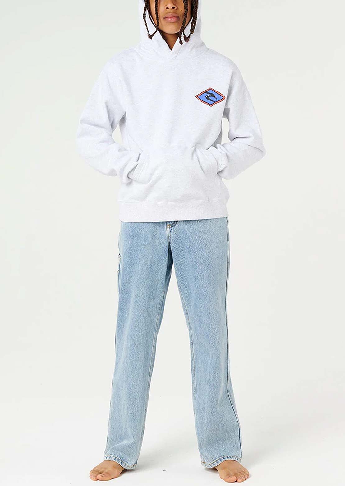Rip Curl Junior Sunset Sesh Art Hood Light Grey Heather