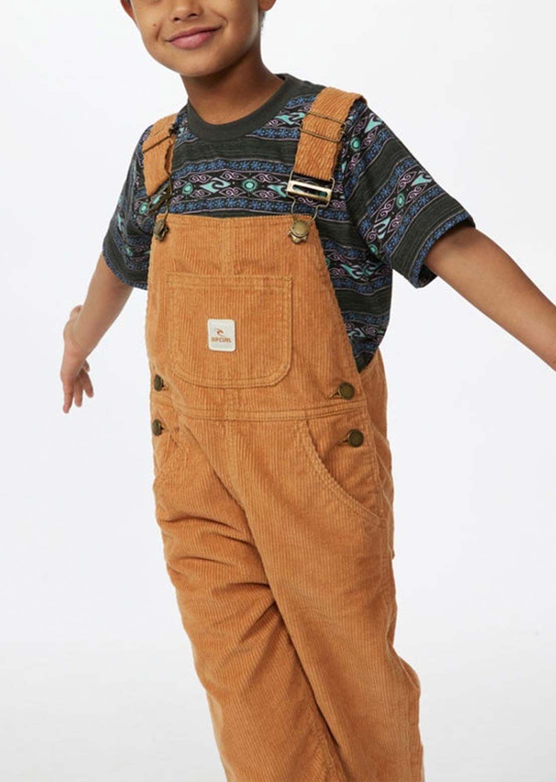 Rip Curl Junior Surf Cord Overall Pants Light Brown