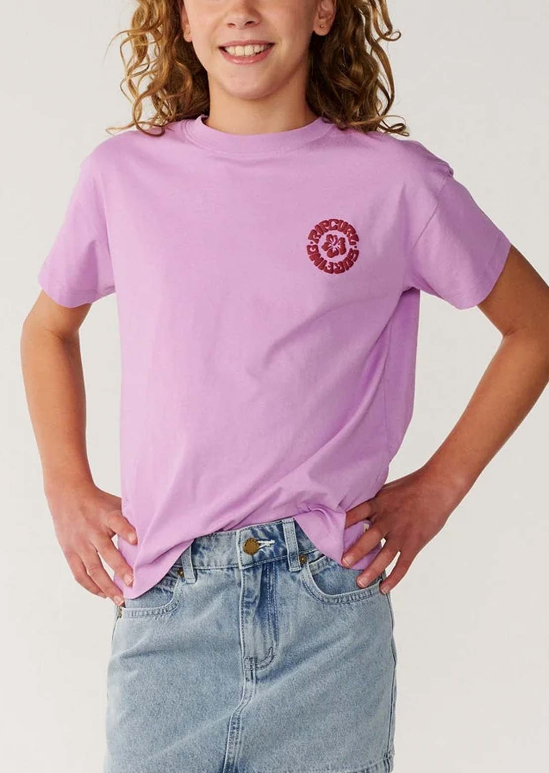 Rip Curl Junior Surf Puff Relaxed T-Shirt Bright Lilac