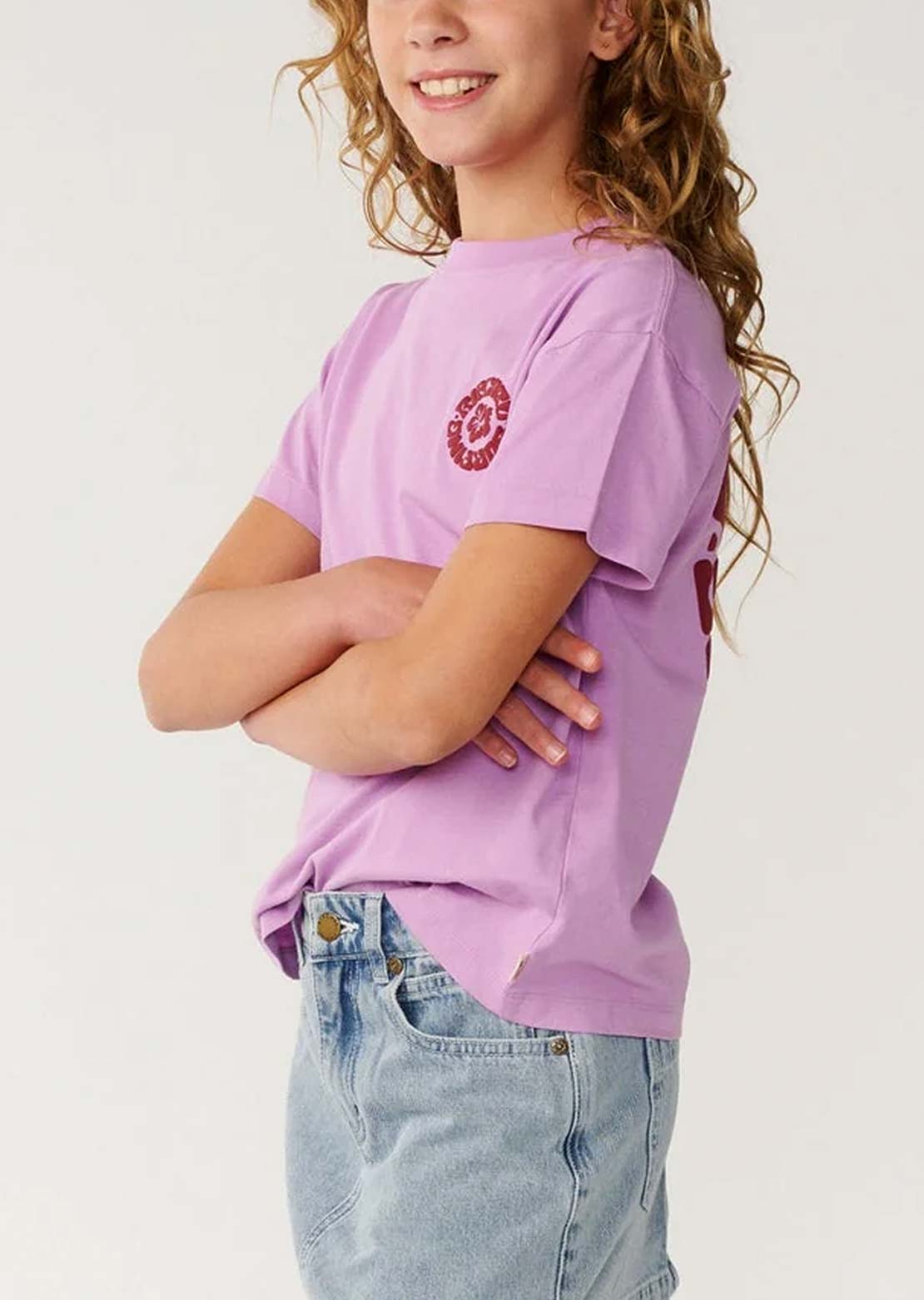 Rip Curl Junior Surf Puff Relaxed T-Shirt Bright Lilac