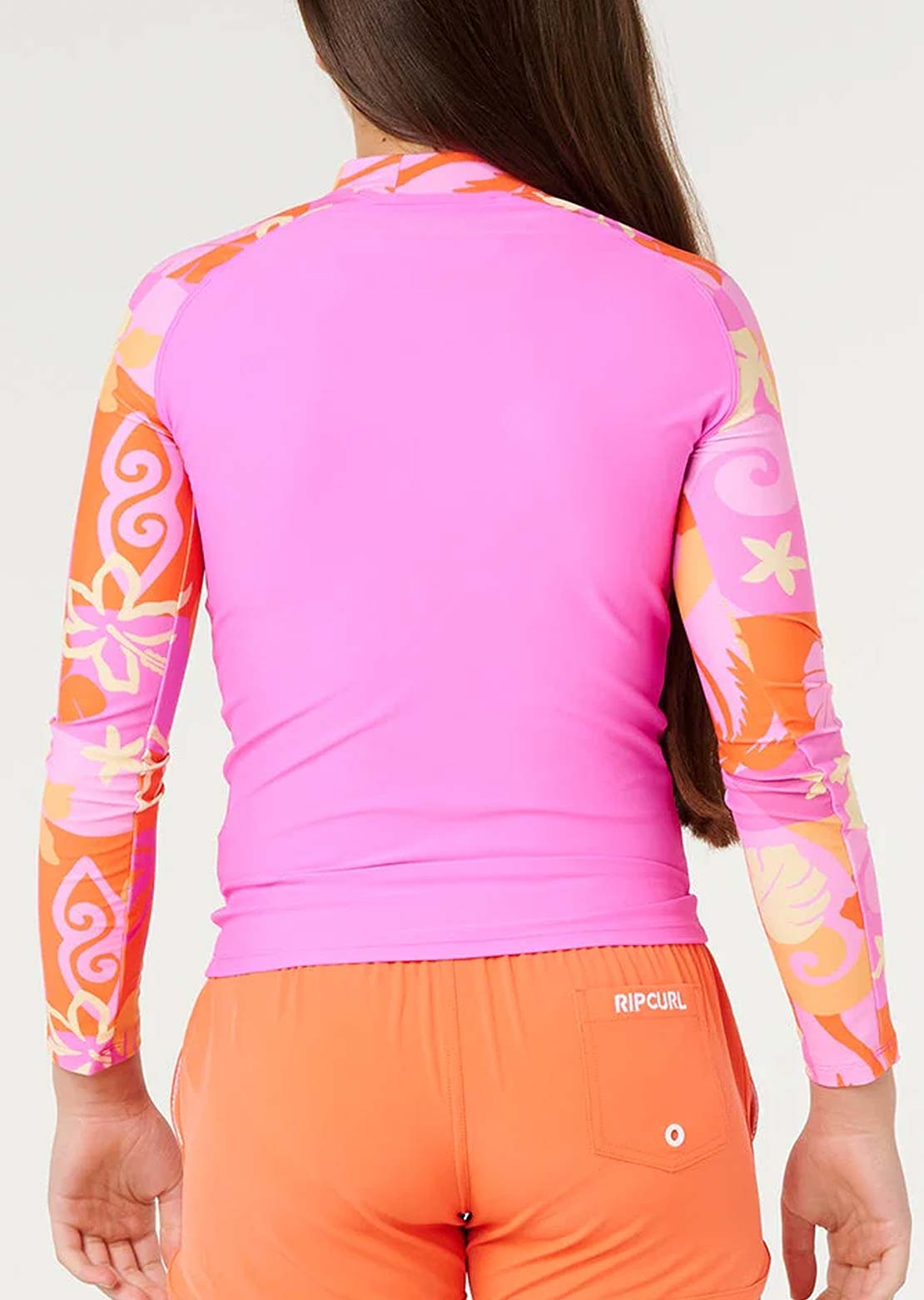 Rip Curl Junior Tropical Dawn Long Sleeve Rashvest Hot Pink