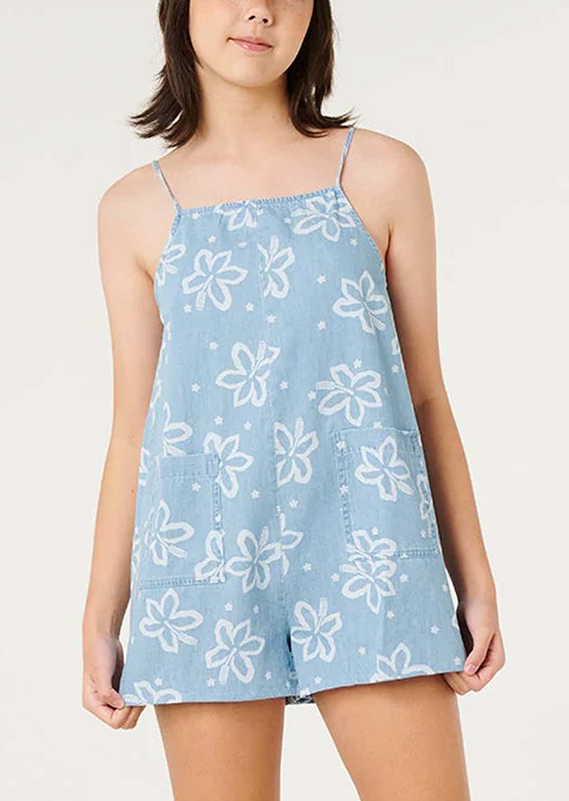 Rip Curl Junior Tropical Dawn Romper Washed Blue