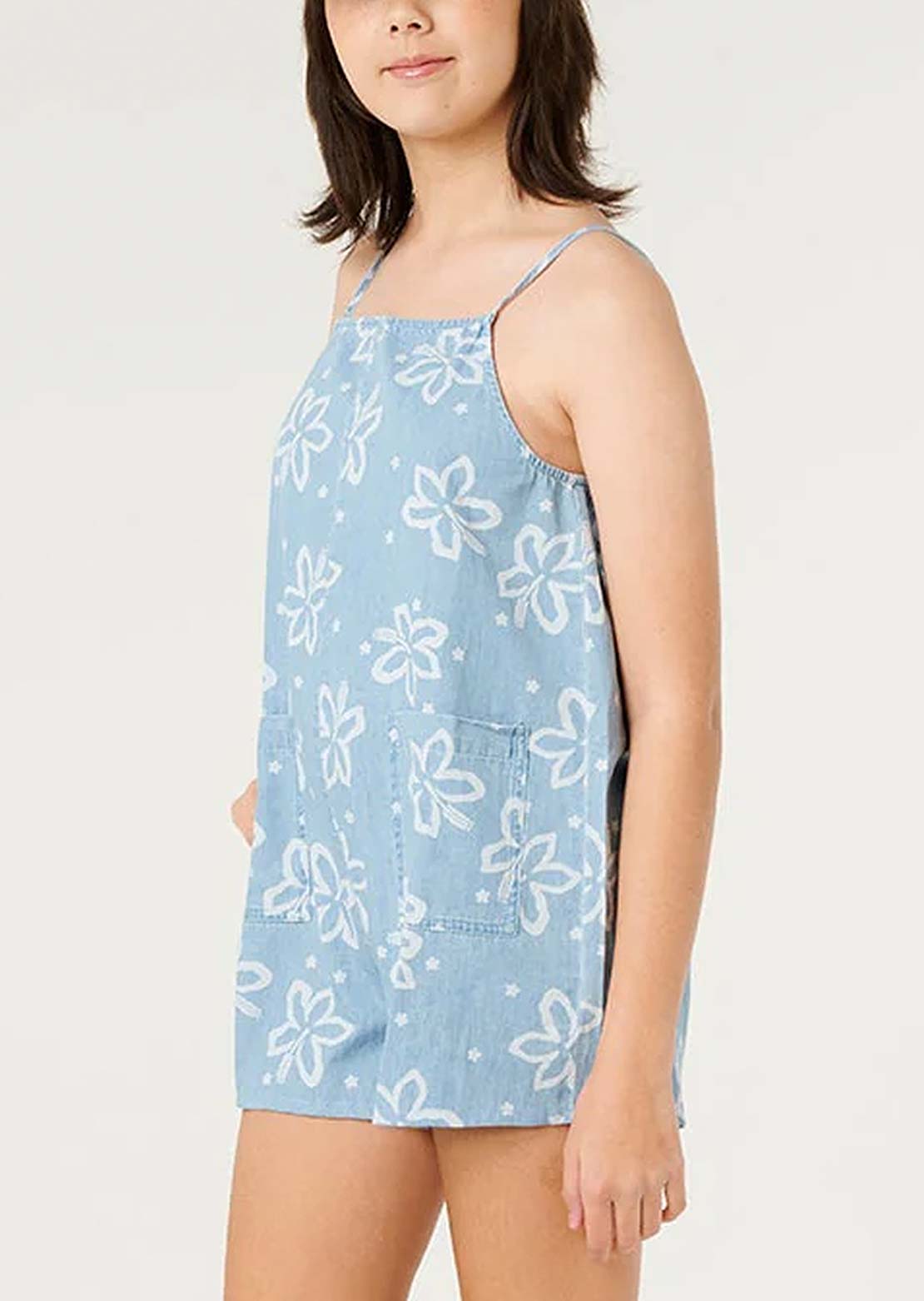 Rip Curl Junior Tropical Dawn Romper Washed Blue