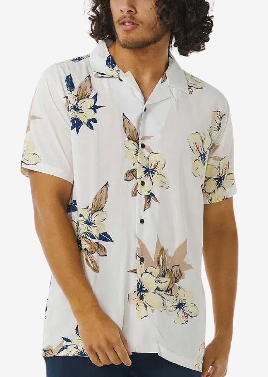 Rip Curl Men's Aloha Hotel Button Up Shirt Bone