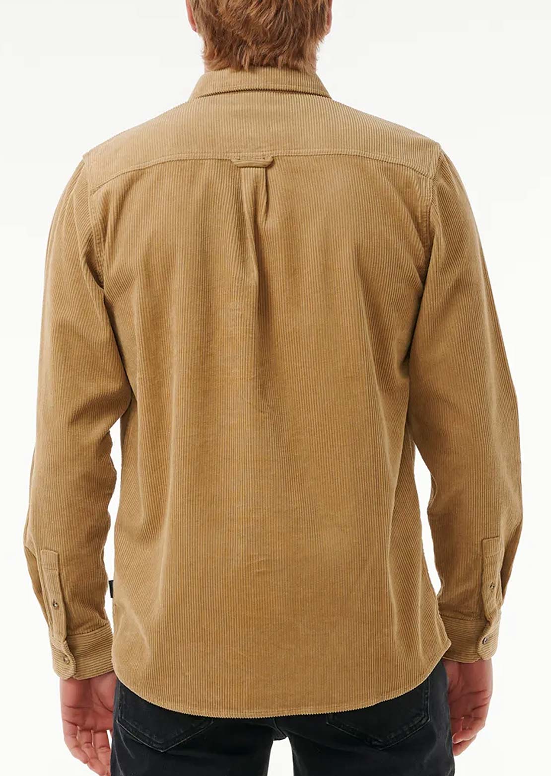 Rip Curl Men's Classic Surf Cord Long Sleeve Button Up Shirt Dark Khaki