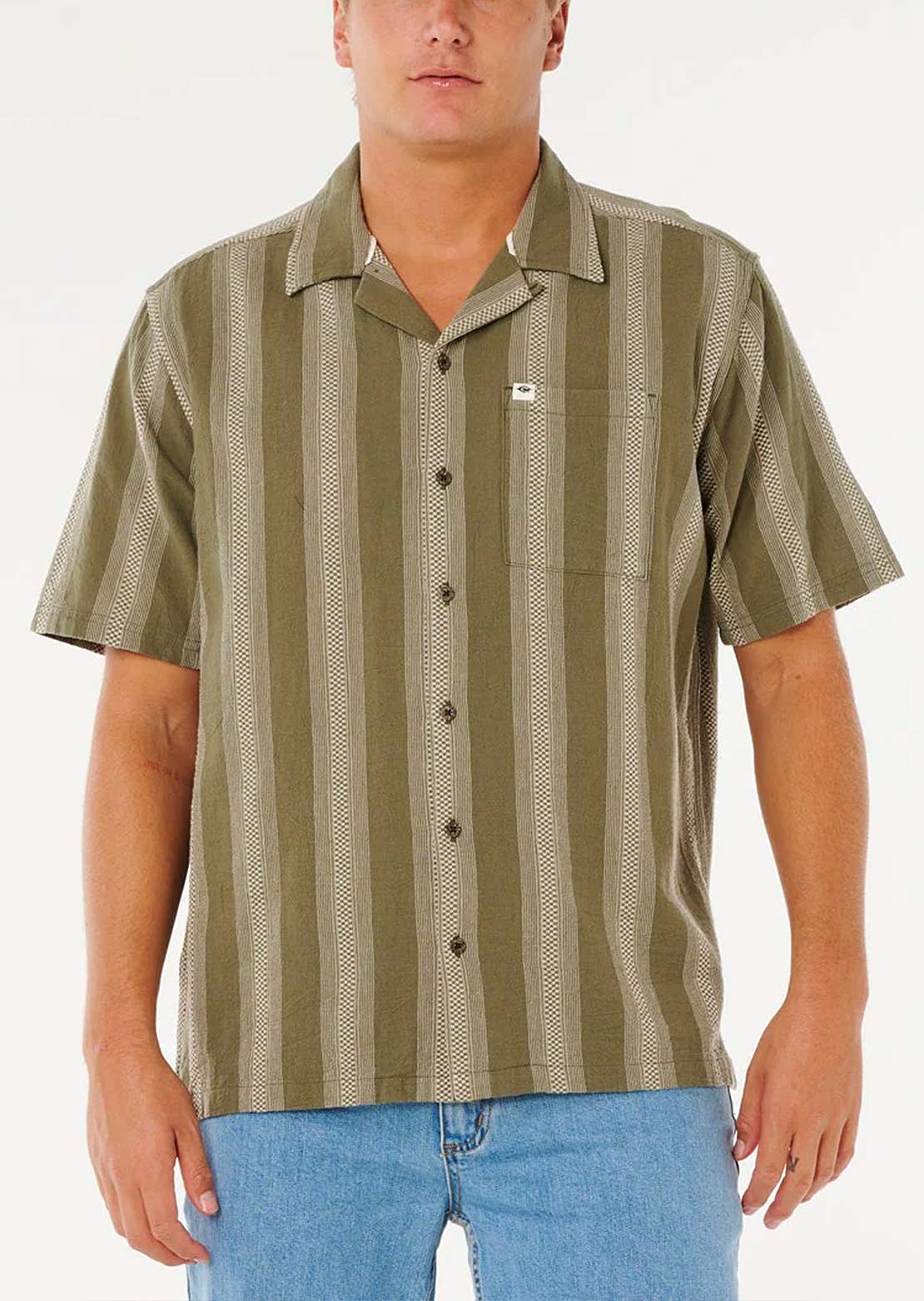 Rip Curl Men's Classic Surf Weaver Button Up Shirts Fatigue