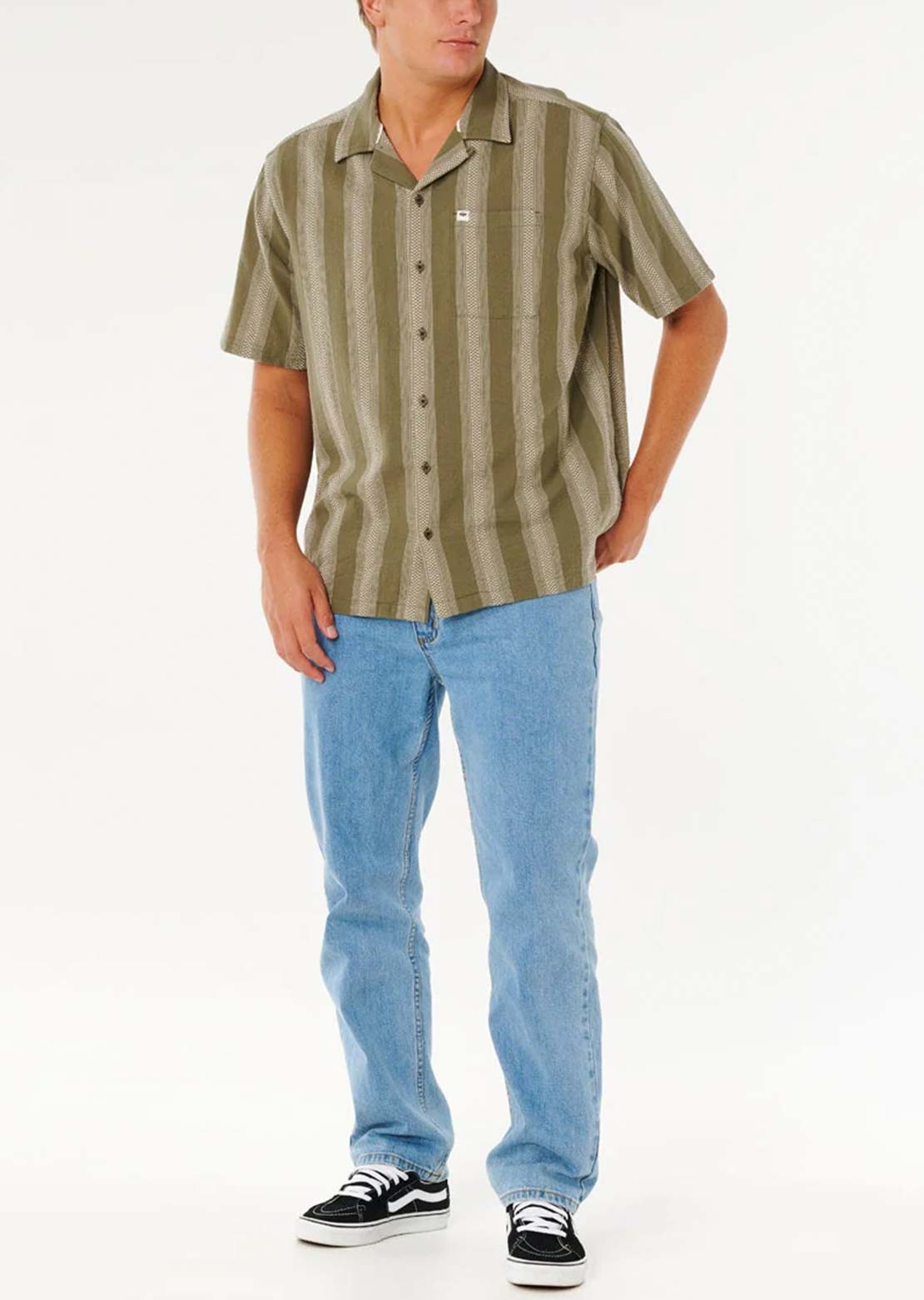 Rip Curl Men's Classic Surf Weaver Button Up Shirts Fatigue