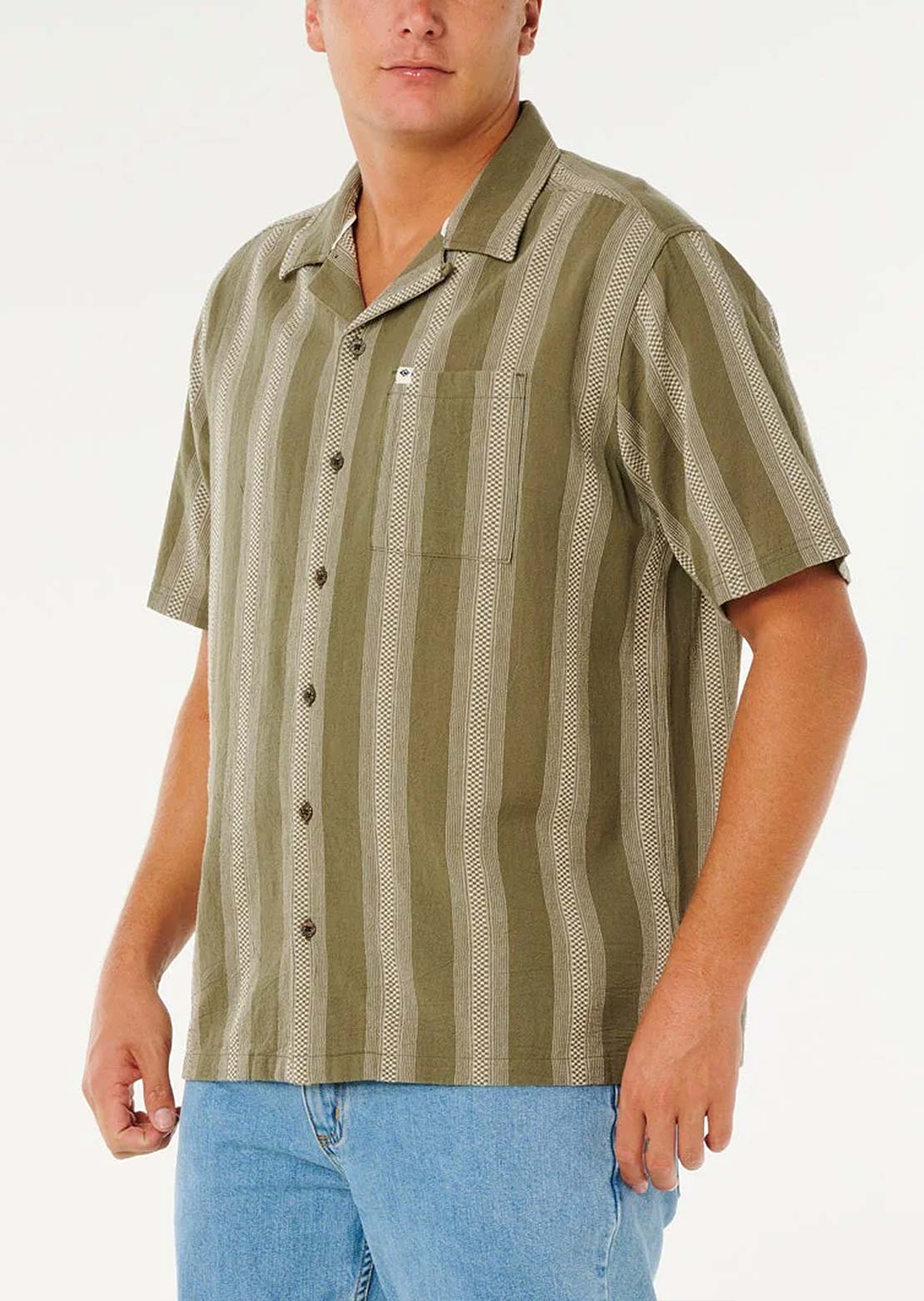 Rip Curl Men's Classic Surf Weaver Button Up Shirts Fatigue